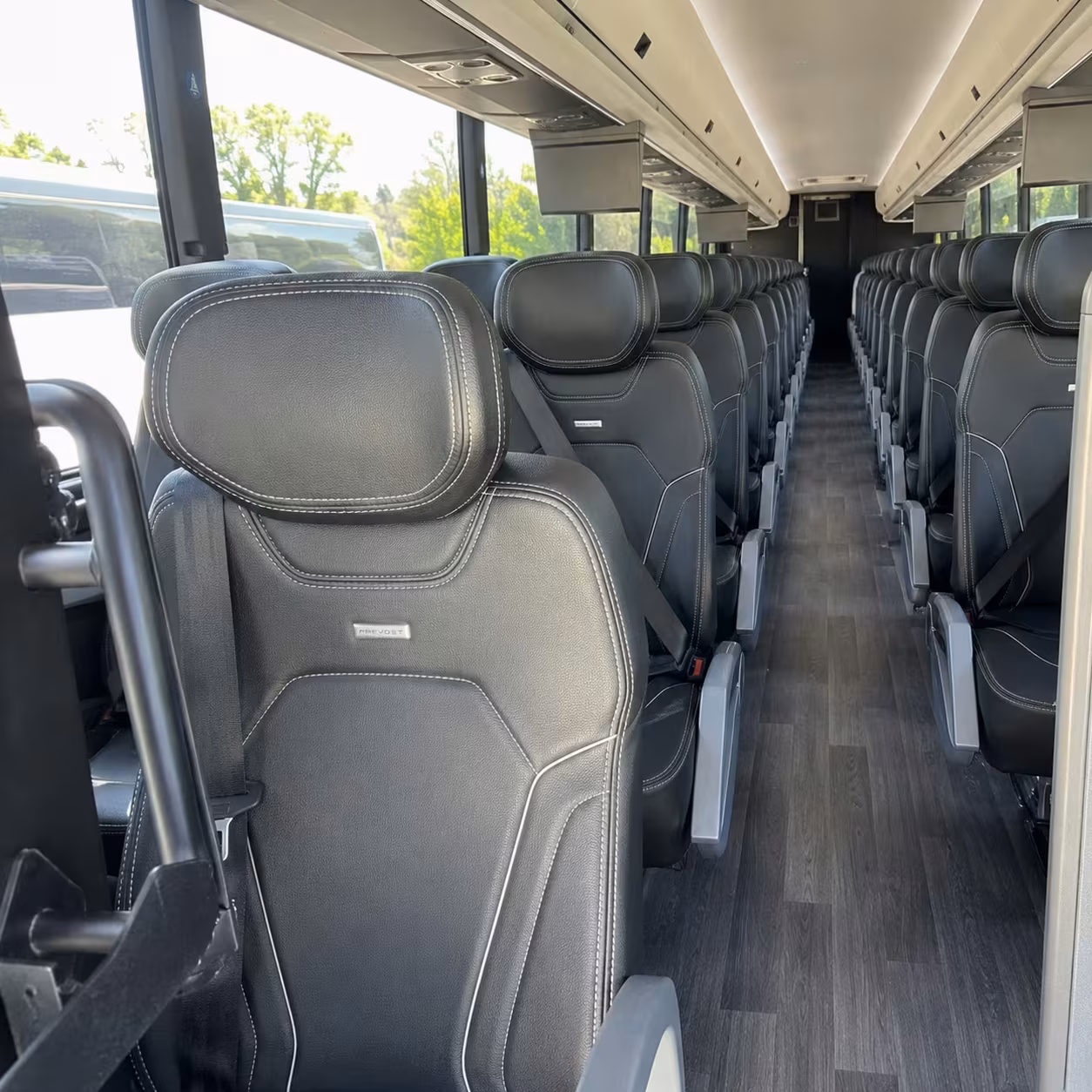 lake forest charter bus rental interior